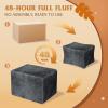 imageWLIVE Pouf Ottoman Foot Rest Square Bean Bag Ottoman Coffee Table for Living Room Grey