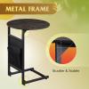 imageWLIVE Round Coffee Table 326 Small Coffee Table with Storage Shelf 2Tier Circle Wood Center Table for Living Room Apartment Rustic BrownBlack
