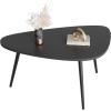 imageWLIVE Round Coffee Table 326 Small Coffee Table with Storage Shelf 2Tier Circle Wood Center Table for Living Room Apartment Rustic BrownBlack