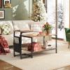 imageWLIVE Round Coffee Table 326 Small Coffee Table with Storage Shelf 2Tier Circle Wood Center Table for Living Room Apartment Rustic BrownRustic Brown