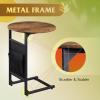 imageWLIVE Round Coffee Table 326 Small Coffee Table with Storage Shelf 2Tier Circle Wood Center Table for Living Room Apartment Rustic BrownRustic Brown