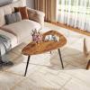 imageWLIVE Round Coffee Table 326 Small Coffee Table with Storage Shelf 2Tier Circle Wood Center Table for Living Room Apartment Rustic BrownRustic Brown