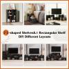 imageWLIVE TV Stand Deformable TV Stand with LED Strip Modern Entertainment Center Gaming Media 3 Pieces Console Cabinet for Living Room Bedroom WhiteBlack