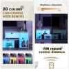 imageWLIVE TV Stand Deformable TV Stand with LED Strip Modern Entertainment Center Gaming Media 3 Pieces Console Cabinet for Living Room Bedroom WhiteWhite