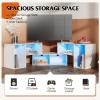 imageWLIVE TV Stand Deformable TV Stand with LED Strip Modern Entertainment Center Gaming Media 3 Pieces Console Cabinet for Living Room Bedroom WhiteWhite