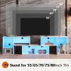 imageWLIVE TV Stand Deformable TV Stand with LED Strip Modern Entertainment Center Gaming Media 3 Pieces Console Cabinet for Living Room Bedroom WhiteWhite