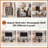 imageWLIVE TV Stand Deformable TV Stand with LED Strip Modern Entertainment Center Gaming Media 3 Pieces Console Cabinet for Living Room Bedroom WhiteWhite