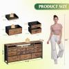 imageWLIVE White Dresser TV Stand for 55 60 65 inch TV Entertainment Center with LED Lights amp Charging Station TV Media Console Table with 13 Fabric Drawers and Open Shelves for Living Room Wood TopRustic Brown