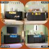 imageWLIVE White Dresser TV Stand for 55 60 65 inch TV Entertainment Center with LED Lights amp Charging Station TV Media Console Table with 13 Fabric Drawers and Open Shelves for Living Room Wood TopBlack