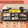 imageWLIVE White Dresser TV Stand for 55 60 65 inch TV Entertainment Center with LED Lights amp Charging Station TV Media Console Table with 13 Fabric Drawers and Open Shelves for Living Room Wood TopRustic Brown