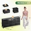 imageWLIVE White Dresser TV Stand for 55 60 65 inch TV Entertainment Center with LED Lights amp Charging Station TV Media Console Table with 13 Fabric Drawers and Open Shelves for Living Room Wood TopBlack