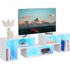 imageWLIVE TV Stand Deformable TV Stand with LED Strip Modern Entertainment Center Gaming Media 3 Pieces Console Cabinet for Living Room Bedroom WhiteWhite