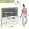 imageWLIVE 755 TV Stand for 65 75 80 85 Inch TV Dresser for Bedroom with Power Outlets amp LED Lights 11 Drawer Fabric Dresser with Open Shelves Entertainment Center with Storage Rustic BrownWhite