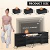imageWLIVE 755 TV Stand for 65 75 80 85 Inch TV Dresser for Bedroom with Power Outlets amp LED Lights 11 Drawer Fabric Dresser with Open Shelves Entertainment Center with Storage Rustic BrownBlack