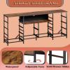 imageWLIVE 755 TV Stand for 65 75 80 85 Inch TV Dresser for Bedroom with Power Outlets amp LED Lights 11 Drawer Fabric Dresser with Open Shelves Entertainment Center with Storage Rustic BrownRustic Brown
