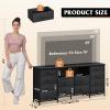 imageWLIVE 755 TV Stand for 65 75 80 85 Inch TV Dresser for Bedroom with Power Outlets amp LED Lights 11 Drawer Fabric Dresser with Open Shelves Entertainment Center with Storage Rustic BrownBlack