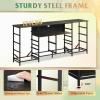 imageWLIVE 755 TV Stand for 65 75 80 85 Inch TV Dresser for Bedroom with Power Outlets amp LED Lights 11 Drawer Fabric Dresser with Open Shelves Entertainment Center with Storage Rustic BrownCharcoal Black Wood Grain Print