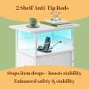 imageWLIVE Nightstand Set of 2 with Charging Station End Table Sets with LED Lights 2 Fabric Drawers and Open Shelf Bed Side Tables Living Room Small Space Night Stand for Bedroom WhiteWhite