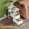 imageWLIVE Nightstand Set of 2 with Charging Station End Table Sets with LED Lights 2 Fabric Drawers and Open Shelf Bed Side Tables Living Room Small Space Night Stand for Bedroom WhiteWhite