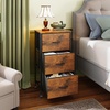 image:imageWLIVE 3 Drawer Dresser and 4 Drawer Dresser Set Dresser for Bedroom Closet Hallway Storage Dresser Organizer Unit Dressers amp Chests of Drawers with Fabric Bins Rustic Brown Wood Grain Print