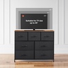 image:imageWLIVE 7 Drawer Dresser TV Stand Entertainment Center Media Console Table with Wood Top for TV up to 45 inch Chest of Drawers for Bedroom Living Room Tiedye Print Pink Purple BlueBlack and Rustic Brown