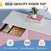 image:imageWLIVE 7 Drawer Dresser TV Stand Entertainment Center Media Console Table with Wood Top for TV up to 45 inch Chest of Drawers for Bedroom Living Room Tiedye Print Pink Purple BlueApink