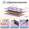 image:imageWLIVE 7 Drawer Dresser TV Stand Entertainment Center Media Console Table with Wood Top for TV up to 45 inch Chest of Drawers for Bedroom Living Room Tiedye Print Pink Purple BlueTiedye Purple Print