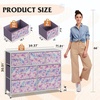 image:imageWLIVE 7 Drawer Dresser TV Stand Entertainment Center Media Console Table with Wood Top for TV up to 45 inch Chest of Drawers for Bedroom Living Room Tiedye Print Pink Purple BlueTiedye Purple Print