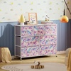 image:imageWLIVE 7 Drawer Dresser TV Stand Entertainment Center Media Console Table with Wood Top for TV up to 45 inch Chest of Drawers for Bedroom Living Room Tiedye Print Pink Purple BlueTiedye Purple Print