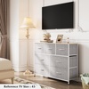 image:imageWLIVE 7 Drawer Dresser TV Stand Entertainment Center Media Console Table with Wood Top for TV up to 45 inch Chest of Drawers for Bedroom Living Room Tiedye Print Pink Purple BlueLight Grey