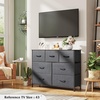 image:imageWLIVE 7 Drawer Dresser TV Stand Entertainment Center Media Console Table with Wood Top for TV up to 45 inch Chest of Drawers for Bedroom Living Room Tiedye Print Pink Purple BlueDark Grey