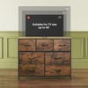 image:imageWLIVE 7 Drawer Dresser TV Stand Entertainment Center Media Console Table with Wood Top for TV up to 45 inch Chest of Drawers for Bedroom Living Room Tiedye Print Pink Purple BlueRustic Brown Wood Grain Print