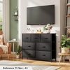 image:imageWLIVE 7 Drawer Dresser TV Stand Entertainment Center Media Console Table with Wood Top for TV up to 45 inch Chest of Drawers for Bedroom Living Room Tiedye Print Pink Purple BlueBlack and Rustic Brown