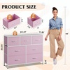 image:imageWLIVE 7 Drawer Dresser TV Stand Entertainment Center Media Console Table with Wood Top for TV up to 45 inch Chest of Drawers for Bedroom Living Room Tiedye Print Pink Purple BlueApink