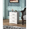 image:imageWLIVE Black Night Stand Set of 2 with 3 Drawers Small Wooden Nightstand Sets Bed Side Tables for Bedroom Living Room Dorm Modern Minimalist Bedside Table 129 D x 16 W x 216 HWhite
