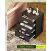 image:imageWLIVE Black Night Stand Set of 2 with 3 Drawers Small Wooden Nightstand Sets Bed Side Tables for Bedroom Living Room Dorm Modern Minimalist Bedside Table 129 D x 16 W x 216 HBlack