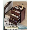 image:imageWLIVE Black Night Stand Set of 2 with 3 Drawers Small Wooden Nightstand Sets Bed Side Tables for Bedroom Living Room Dorm Modern Minimalist Bedside Table 129 D x 16 W x 216 HEspresso