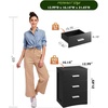 image:imageWLIVE Black Night Stand Set of 2 with 3 Drawers Small Wooden Nightstand Sets Bed Side Tables for Bedroom Living Room Dorm Modern Minimalist Bedside Table 129 D x 16 W x 216 HBlack