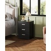 image:imageWLIVE Black Night Stand Set of 2 with 3 Drawers Small Wooden Nightstand Sets Bed Side Tables for Bedroom Living Room Dorm Modern Minimalist Bedside Table 129 D x 16 W x 216 HBlack