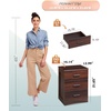 image:imageWLIVE Black Night Stand Set of 2 with 3 Drawers Small Wooden Nightstand Sets Bed Side Tables for Bedroom Living Room Dorm Modern Minimalist Bedside Table 129 D x 16 W x 216 HEspresso