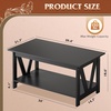 image:imageWLIVE Coffee Table for Living Room 43 Framhouse Coffee Table with 2 Storage Drawers Modern Center Table with Open Display Area Elegant Curved Base BlackBlack
