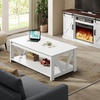 image:imageWLIVE Coffee Table for Living Room 43 Framhouse Coffee Table with 2 Storage Drawers Modern Center Table with Open Display Area Elegant Curved Base BlackAll White