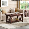 image:imageWLIVE Coffee Table for Living Room 43 Framhouse Coffee Table with 2 Storage Drawers Modern Center Table with Open Display Area Elegant Curved Base BlackEspresso