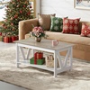 image:imageWLIVE Coffee Table for Living Room 43 Framhouse Coffee Table with 2 Storage Drawers Modern Center Table with Open Display Area Elegant Curved Base BlackWhite