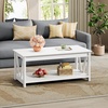 image:imageWLIVE Coffee Table for Living Room 43 Framhouse Coffee Table with 2 Storage Drawers Modern Center Table with Open Display Area Elegant Curved Base BlackAll White