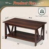 image:imageWLIVE Coffee Table for Living Room 43 Framhouse Coffee Table with 2 Storage Drawers Modern Center Table with Open Display Area Elegant Curved Base BlackEspresso