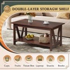 image:imageWLIVE Coffee Table for Living Room 43 Framhouse Coffee Table with 2 Storage Drawers Modern Center Table with Open Display Area Elegant Curved Base BlackEspresso