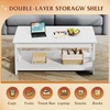 image:imageWLIVE Coffee Table for Living Room 43 Framhouse Coffee Table with 2 Storage Drawers Modern Center Table with Open Display Area Elegant Curved Base BlackAll White