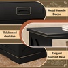 image:imageWLIVE Coffee Table for Living Room 43 Framhouse Coffee Table with 2 Storage Drawers Modern Center Table with Open Display Area Elegant Curved Base BlackBlack
