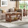 image:imageWLIVE Coffee Table for Living Room 43 Framhouse Coffee Table with 2 Storage Drawers Modern Center Table with Open Display Area Elegant Curved Base BlackRustic Brown